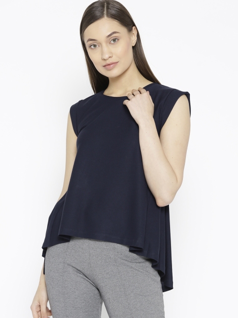 

Sweet Dreams Women Navy Blue Solid A-Line Top