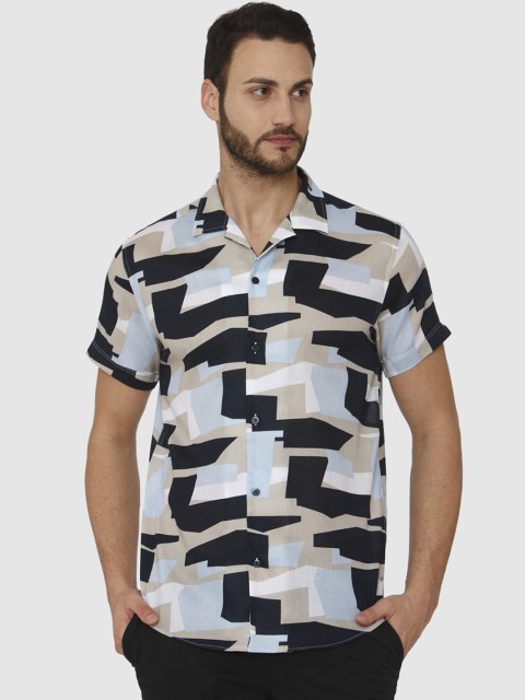 

SELECTED Men Blue Regular Fit Printed Casual Shirt