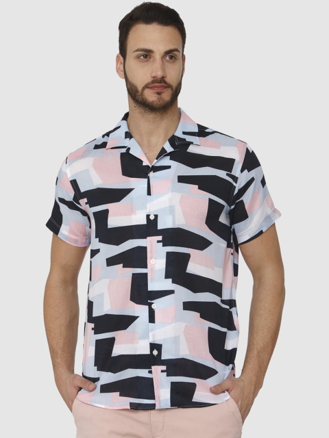

SELECTED Men White Regular Fit Printed Casual Shirt