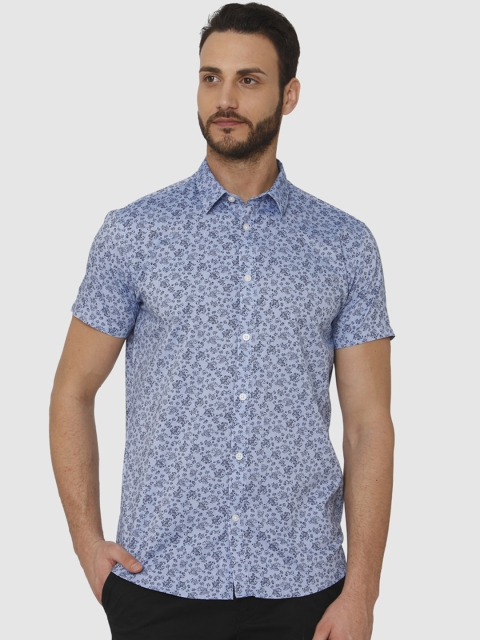 

SELECTED Men Blue Slim Fit Printed Casual Shirt