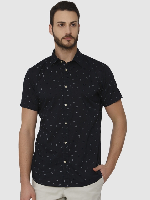 

SELECTED Men Blue Regular Fit Printed Casual Shirt