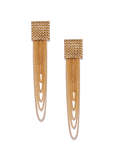 

OOMPH Gold-Toned Contemporary Drop Earrings