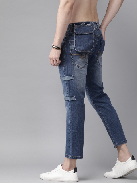 

Roadster Fast and Furious Men Blue Slim Fit Mid-Rise Tapered Fit Stretchable Cropped Jeans