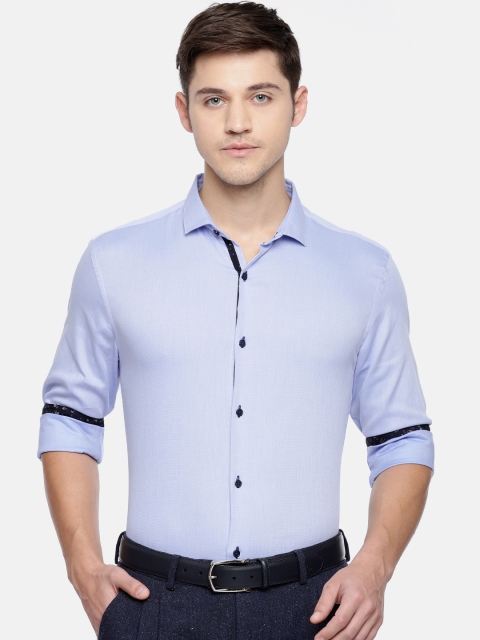

Jack & Jones Men Blue Slim Fit Solid Smart Casual Shirt