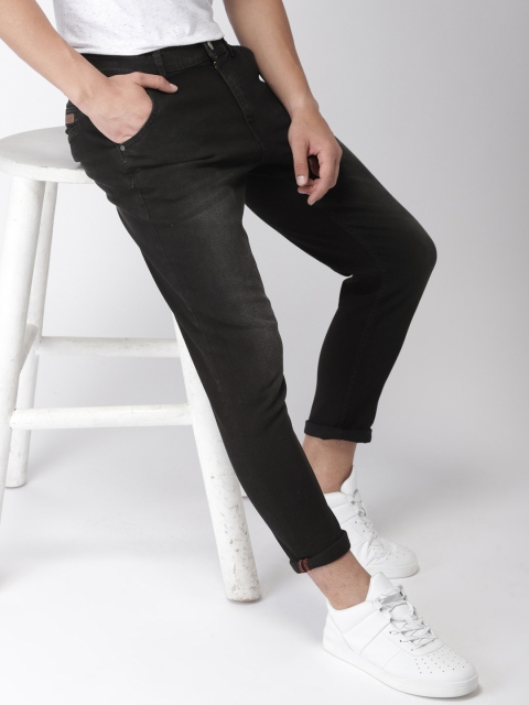 

Mast & Harbour Men Black Carrot Regular Fit Mid-Rise Clean Look Stretchable Jeans