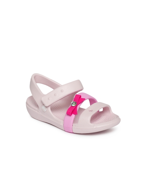 

Crocs Girls Pink Solid Open Toe Flats