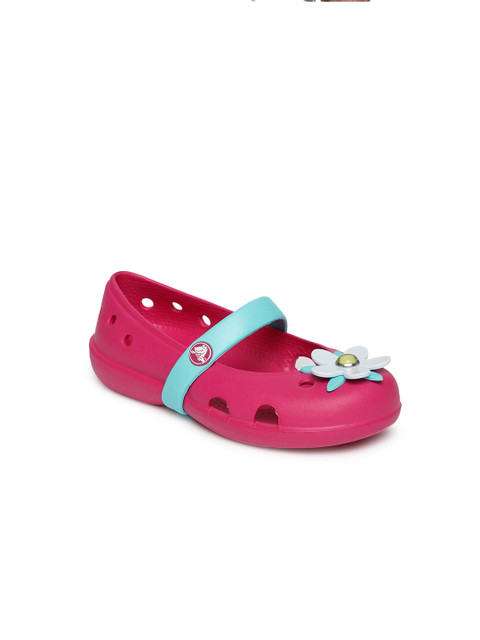 

Crocs Girls Pink Keeley Charm Ballerinas