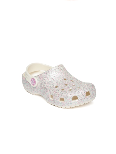 

Crocs Kids Off-White Embellished Clogs