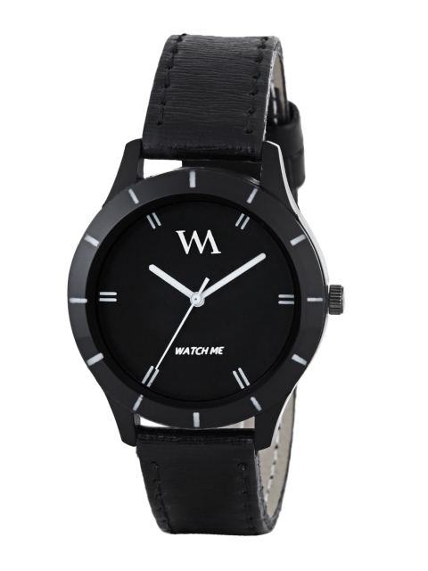 

WM Black Leather Analog Women Watch WMAL-002-B