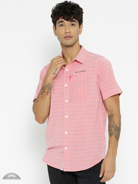

Columbia Men Pink Striped Twisted Creek II Short Sleeve Shirt