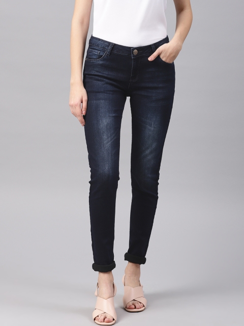 

NUSH Women Blue Slim Fit Mid-Rise Clean Look Stretchable Jeans