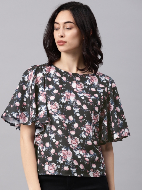 

NUSH Women Black Printed Top