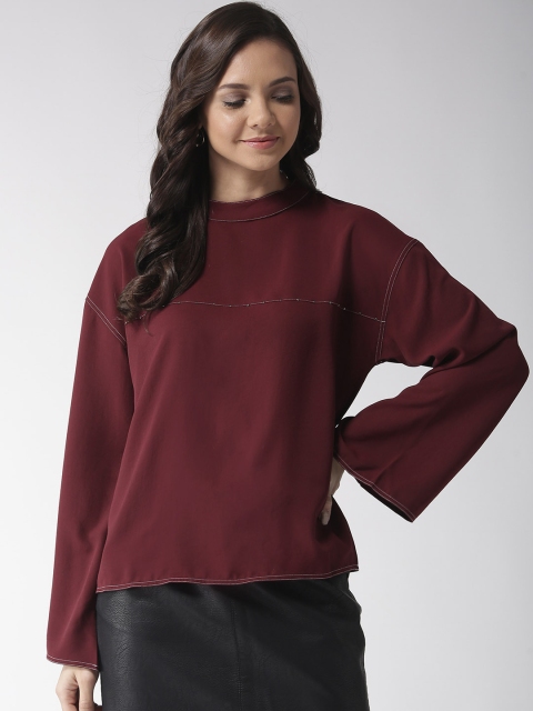 

Madame Women Burgundy Solid Top