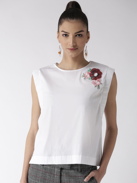

Madame Women White Solid Top