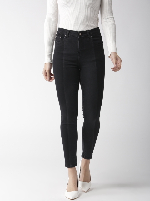 

Madame Women Black Regular Fit Panelled Mid-Rise Clean Look Jeans