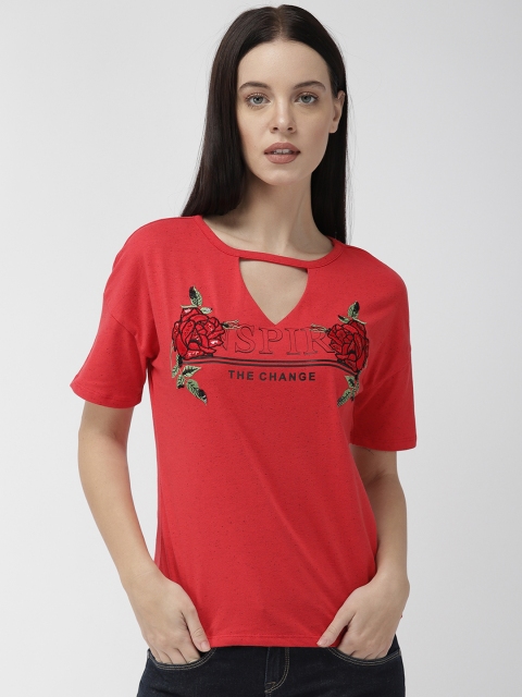 

Madame Women Red Printed Top