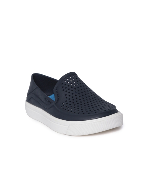 

Crocs Kids Navy Blue Cut-Out Slip-On Sneakers