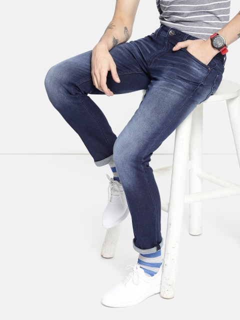 

SINGLE Men Blue Slim Fit Mid-Rise Clean Look Stretchable Jeans