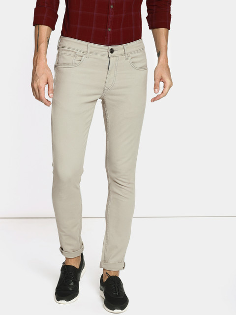 

SINGLE Men Grey Skinny Fit Mid-Rise Clean Look Stretchable Jeans