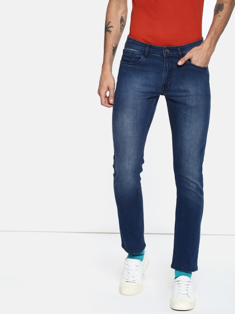 

SINGLE Men Blue Slim Fit Mid-Rise Clean Look Stretchable Cropped Jeans