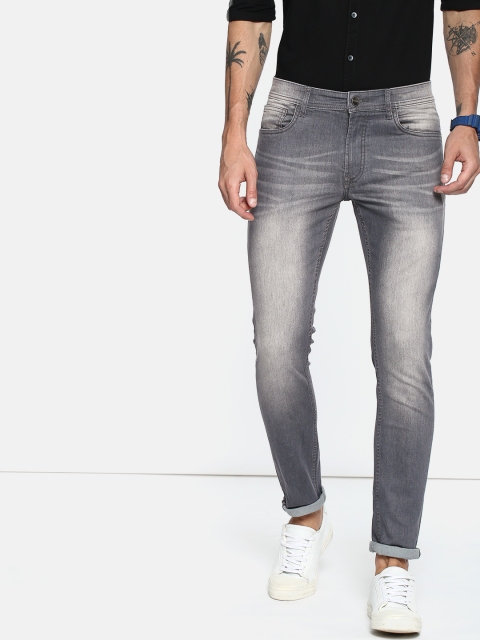 

SINGLE Men Grey Slim Fit Mid-Rise Clean Look Stretchable Jeans