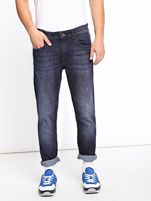 

SINGLE Men Blue Slim Fit Mid-Rise Mildly Distressed Stretchable Jeans