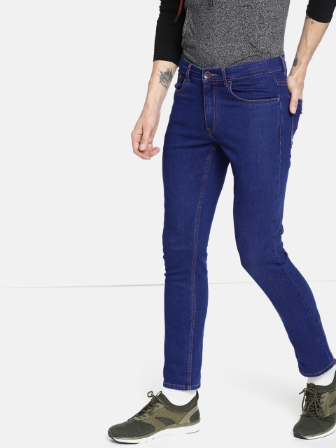 

SINGLE Men Blue Slim Fit Mid-Rise Clean Look Stretchable Cropped Jeans