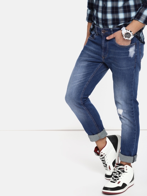 

SINGLE Men Blue Skinny Fit Mid-Rise Clean Look Stretchable Jeans