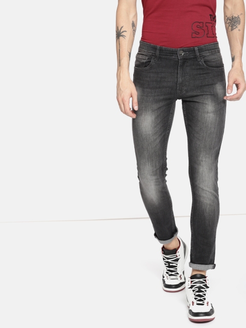 

SINGLE Men Grey Skinny Fit Mid-Rise Clean Look Stretchable Jeans
