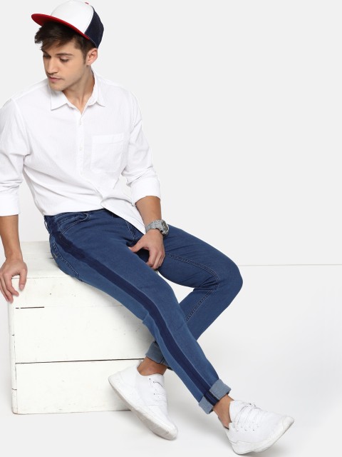 

SINGLE Men Blue Slim Fit Mid-Rise Clean Look Stretchable Jeans