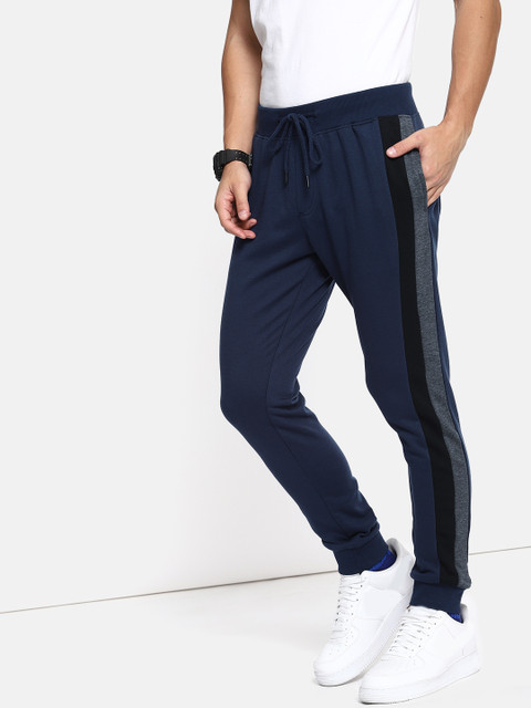 

SINGLE Men Navy Blue Regular Fit Solid Joggers