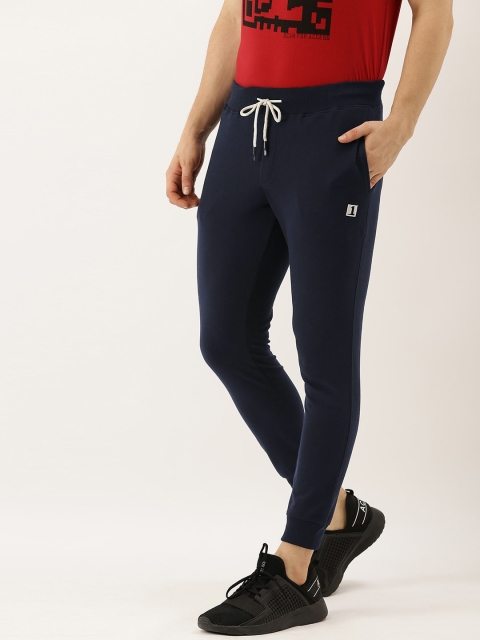 

SINGLE Men Navy Blue Slim Fit Solid Joggers