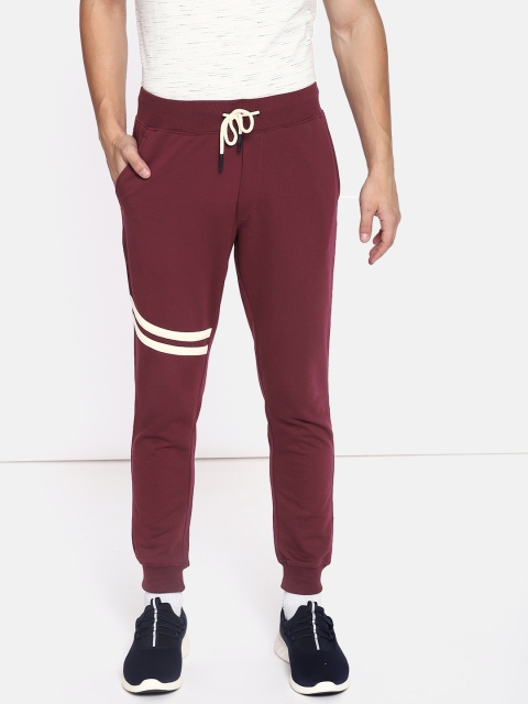 

SINGLE Men Maroon Solid Joggers