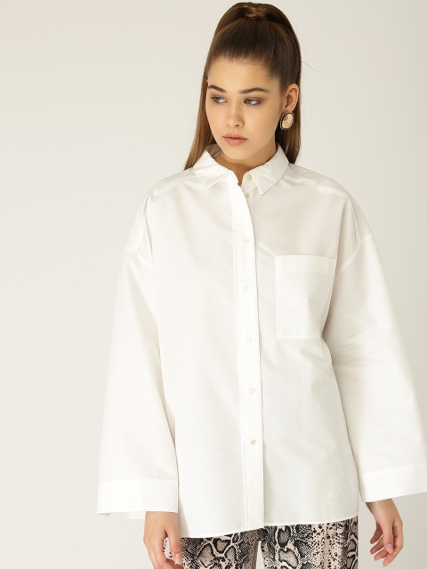 

MANGO Women White Regular Fit Solid Casual Shirt