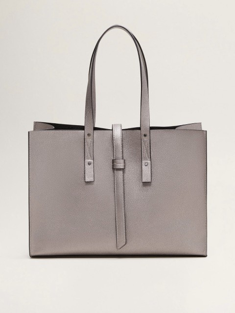 

MANGO Gunmetal-Toned ZOEY Shoulder Bag, Metallic