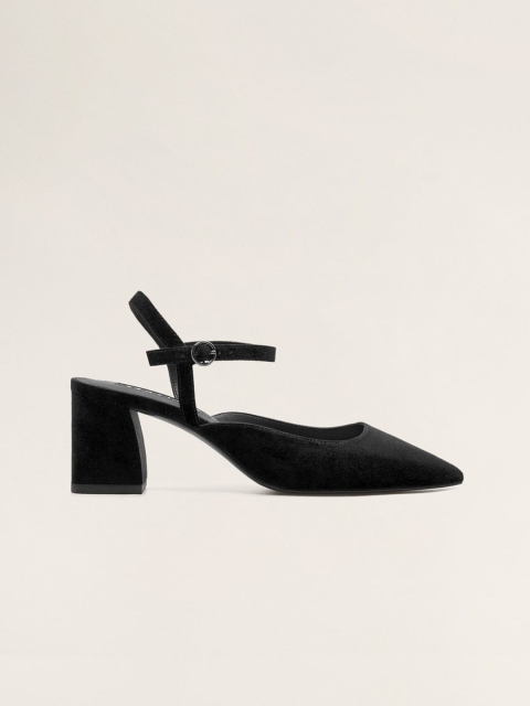 

MANGO Women Black Solid Pumps