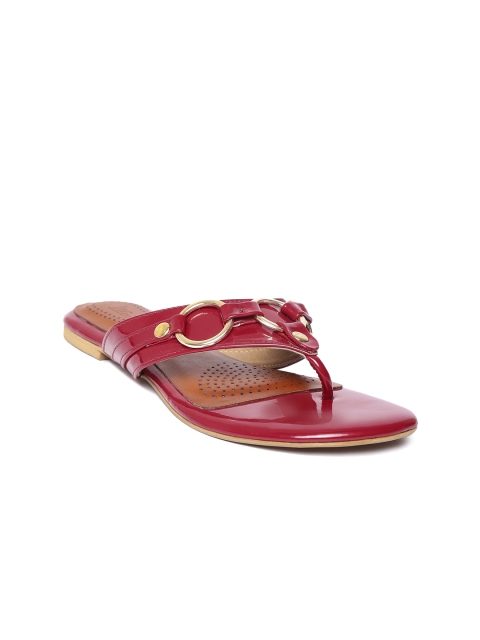 

Inc 5 Women Maroon Solid Open Toe Flats