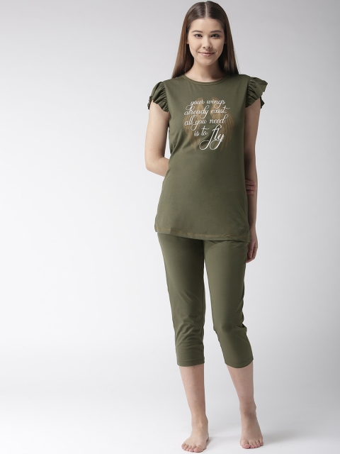 

MADAME M SECRET Women Olive Green Night Suit S9S30026 29