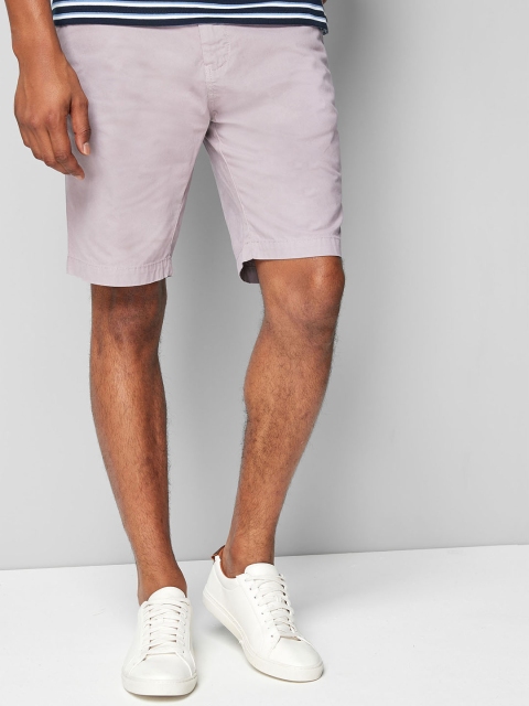 

next Men Lavender Solid Slim Fit Chino Shorts