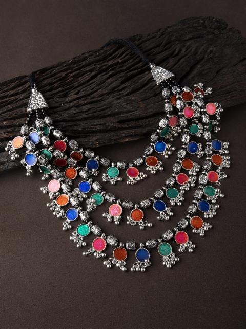 

Rubans Multicoloured Alloy Oxidised Necklace, Multi