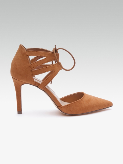 

DOROTHY PERKINS Women Brown Solid Pumps with Tie-Up Detail