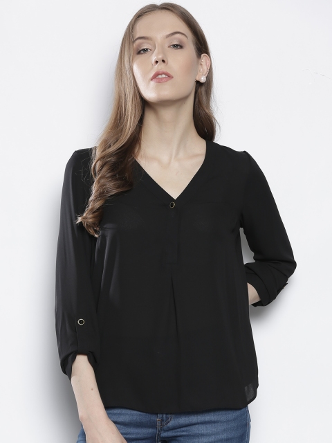 

DOROTHY PERKINS Women Black Solid Top