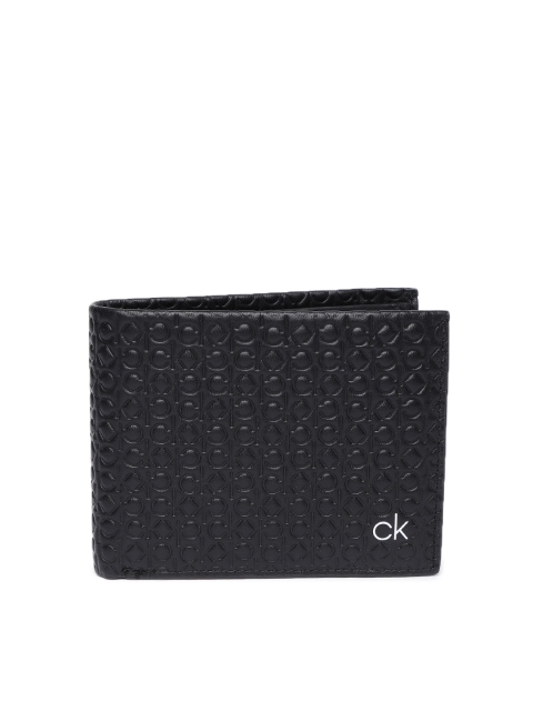 

Calvin Klein Men Black Textured Leather Two Fold Wallet