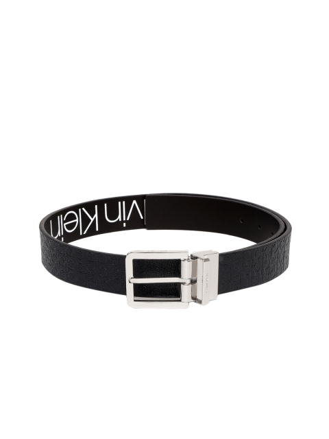 

Calvin Klein Men Navy Blue Textured Leather Belt