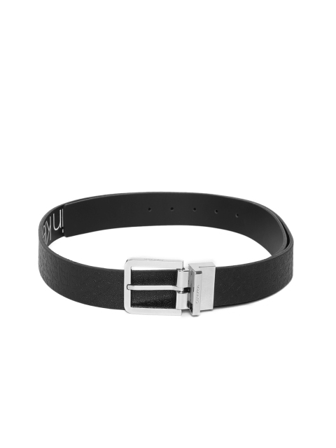 

Calvin Klein Men Black Textured Leather Belt