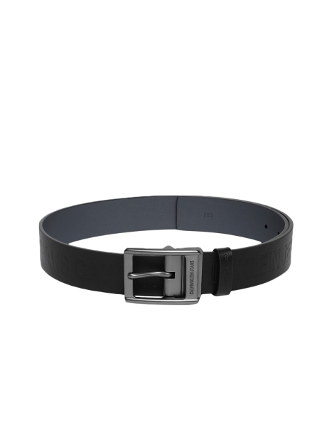 

Calvin Klein Men Black & Grey Solid Reversible Belt
