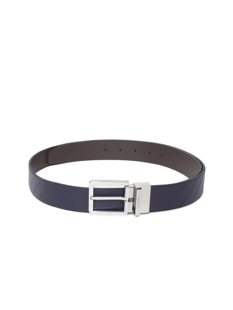 

Calvin Klein Men Navy Blue & Coffee Brown Reversible Textured Leather Belt