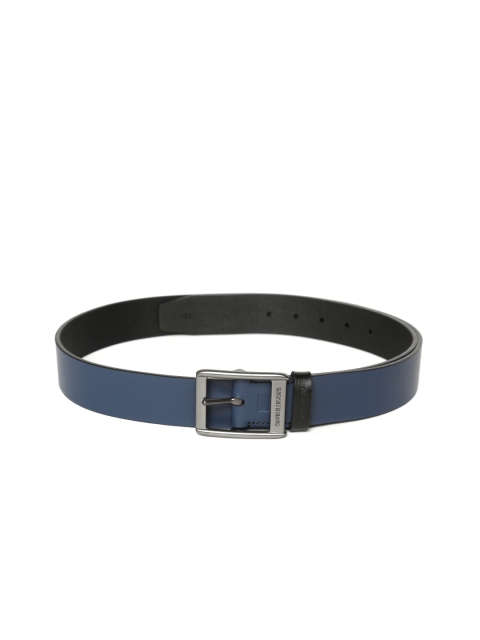 

Calvin Klein Men Navy Solid Leather Belt, Navy blue