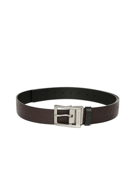 

Calvin Klein Men Brown & Black Textured Reversible Leather Belt