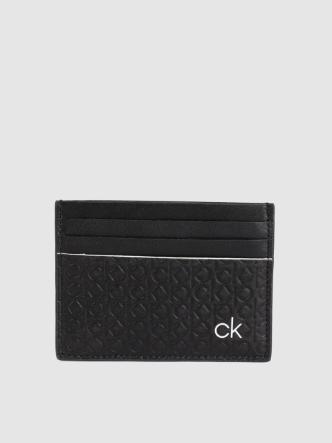 

Calvin Klein Men Black Typography Printed Leather Card Holder